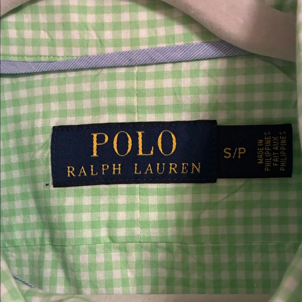 Polo by Ralph Lauren Men's Lime Checkered Shirt Size Small - Picture 3 of 3